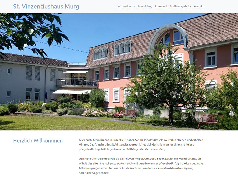 Webdesign St. Vinzentiushaus, Murg