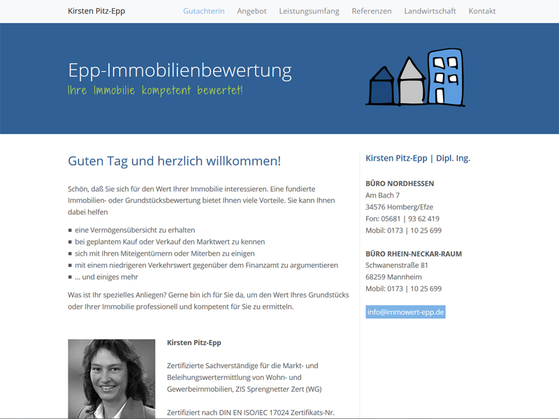 Webdesign Epp-Immobilien­bewertung